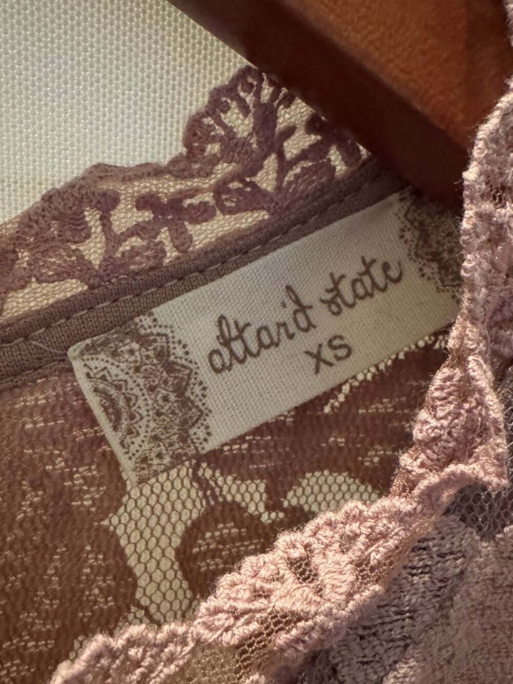 Altar'd State Mauve/Rose Lace Overlay Dress - Size XS - Picture 3 of 4